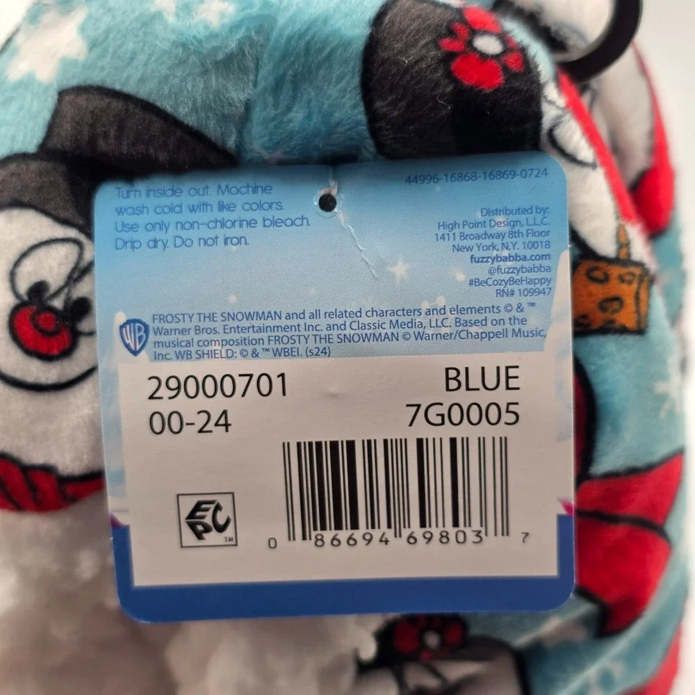 Frosty the Snowman Women's Holiday Fuzzy Babba 3D Slipper Socks Shoe Size 7-9.5